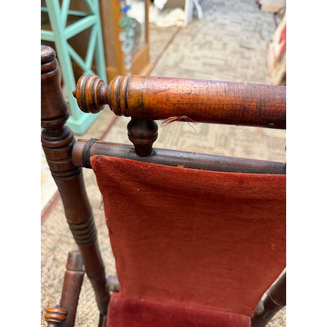 Antique Victorian Child's Platform Rocking Chair For Sale - Image 4 of 7
