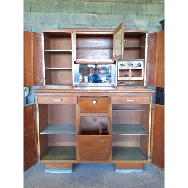 Art Deco Two-Piece Kitchen Cupboard, 1940s For Sale - Image 3 of 5