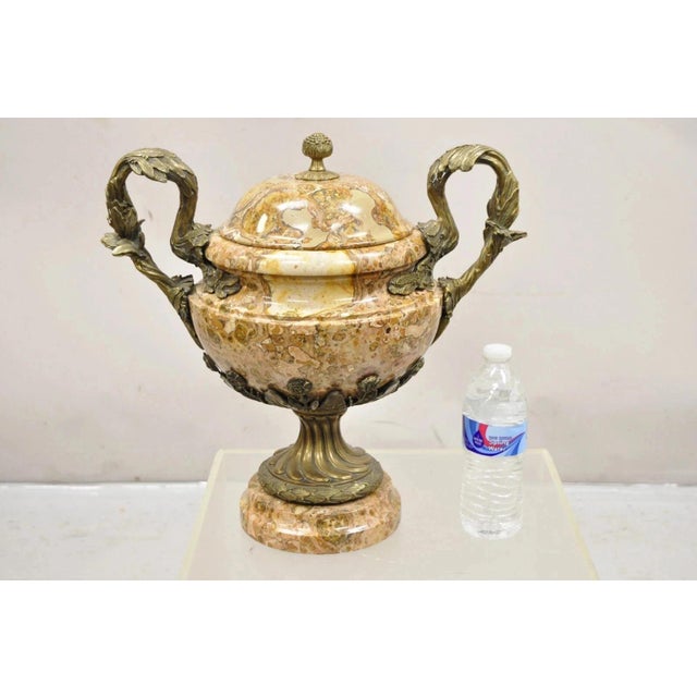 Vintage Bronze and Marble French Baroque Style Lidded Urn Centerpiece Cassolette For Sale - Image 11 of 11