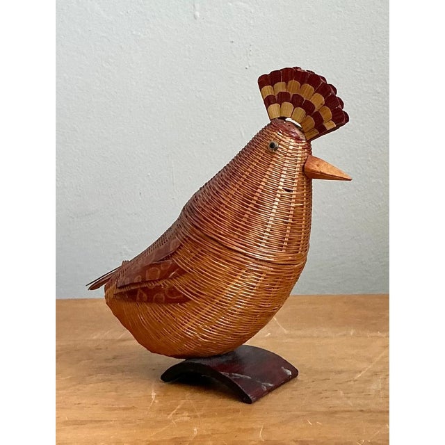 Traditional Vintage Shanghai Weave Rattan Pheasant For Sale - Image 3 of 12