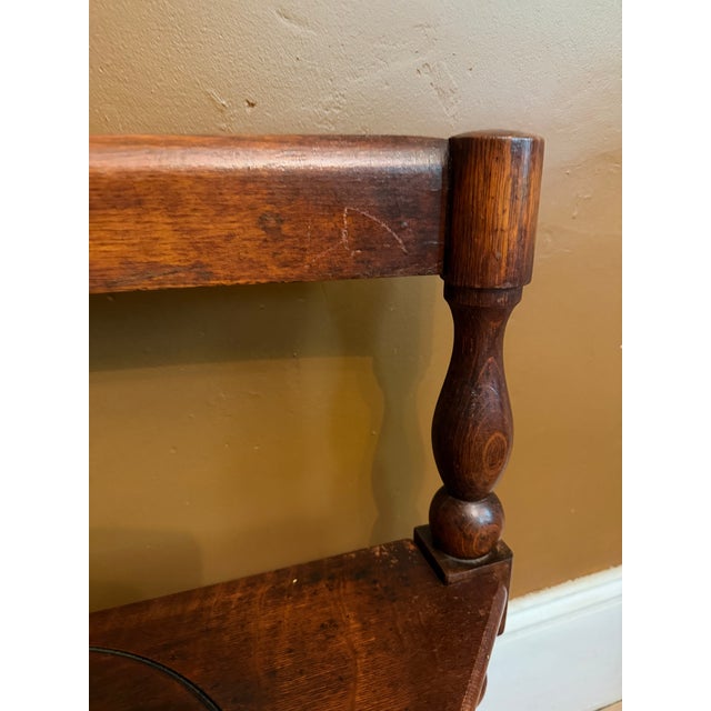 Antique Patented Sliding Seat Mahogany Triangular Corner Chair With Turned Legs and Brass Castor For Sale - Image 13 of 15