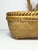 1970s Vintage American Handmade Woven Rattan Wicker Gathering Handled Basket For Sale - Image 5 of 11
