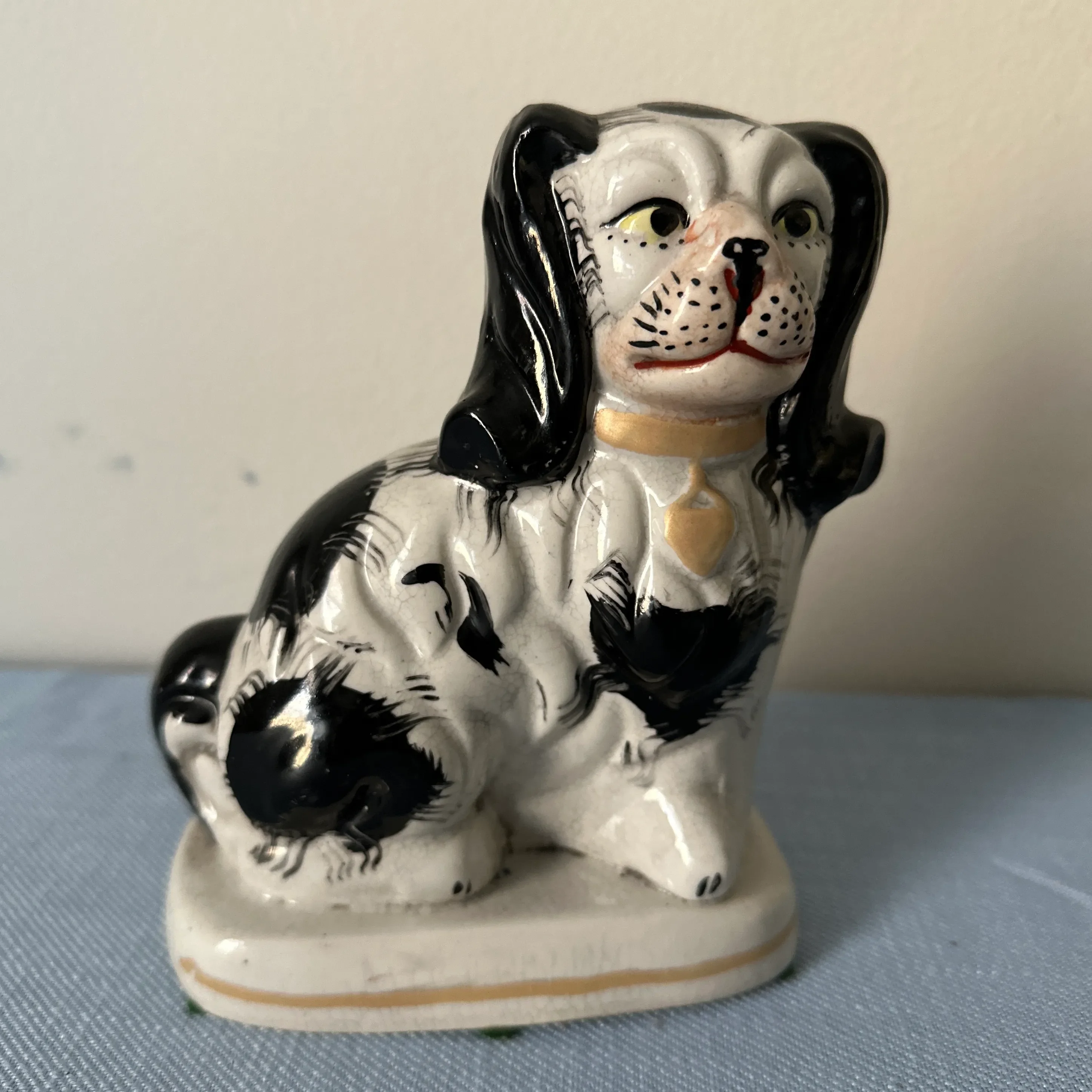 Antique Mid 19th Century Staffordshire Dogs King Charles Spaniels