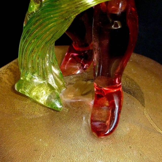 Glass Vintage Murano Gold Flecks Sommerso Pink Garden Nymph Italian Art Glass Mid Century Figurine, Manner of Barbini Cenedese For Sale - Image 7 of 9