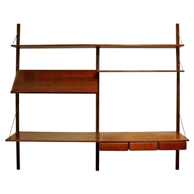 Mid Century Modern Danish Wall Mounted Floating Shelving Unit Poul