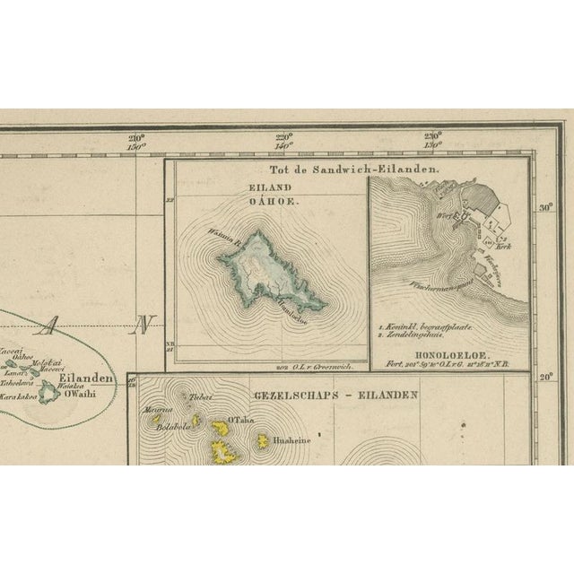 Black Map of Australia and Polynesia with New Zealand by Noothoven van Goor, 1876 For Sale - Image 8 of 11