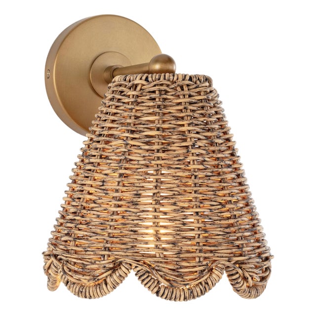 Regina Andrew Kismet Scalloped Hanging Sconce, Natural Brass For Sale