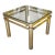 Vintage Brass Hollywood Regency Style Modern Contemporary Glass Top End Table 1 of 2 For Sale