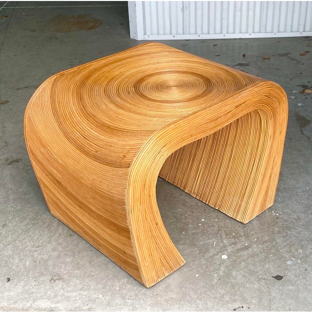 Vintage Boho Pencil Reed Radiant Sun Side Table Chairish