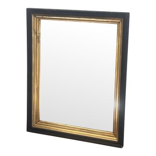 Early 20th Century Black & Giltwood Mirror With Foxed Glass For Sale