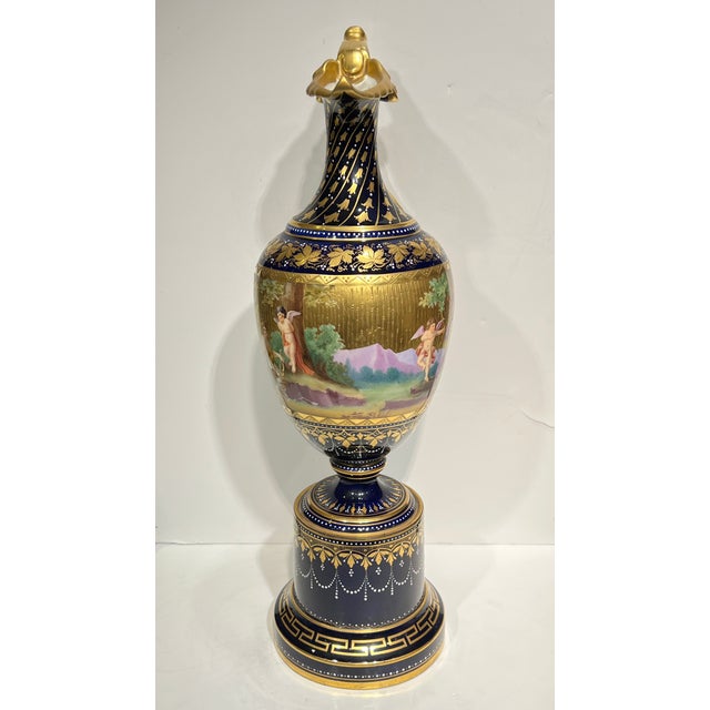 Neoclassical 19th Century Royal Vienna Neoclassical Porcelain Ewer on Stand For Sale - Image 3 of 12