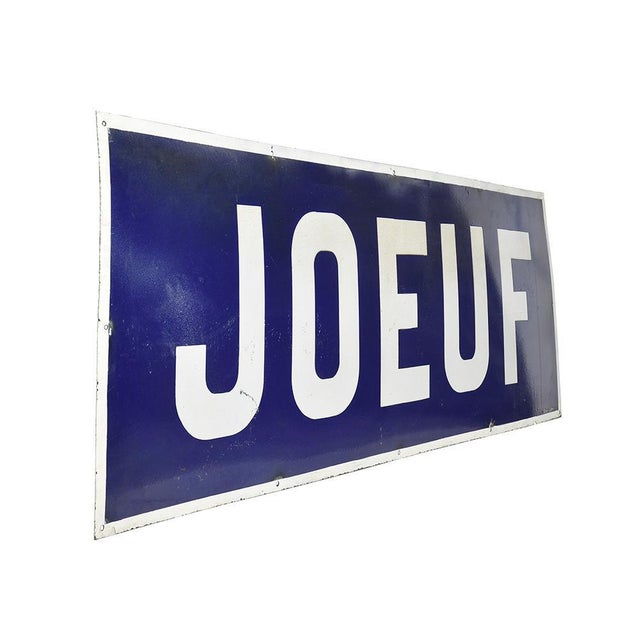 Enameled plate of the city of Jœuf. This piece is designed in the style of the selected designer and/or manufacturer