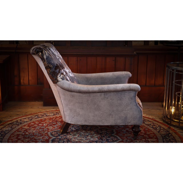 Gray Slipper Armchair in Velvet by John Sankey, 2010s For Sale - Image 8 of 18
