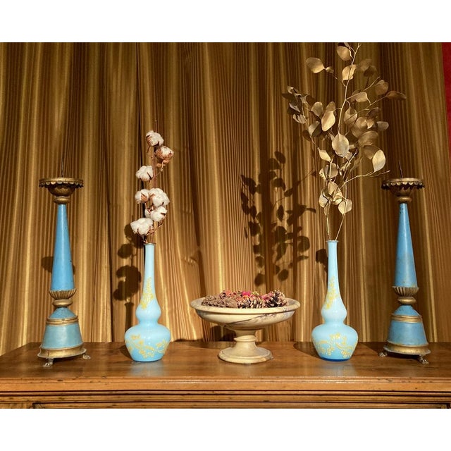 Murano Glass Opaline Soliflower Vases, Set of 2 For Sale - Image 10 of 15