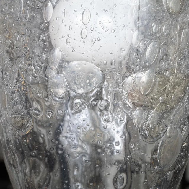 Metal Tulip-Shaped Bubble Glass Pendant For Sale - Image 7 of 9