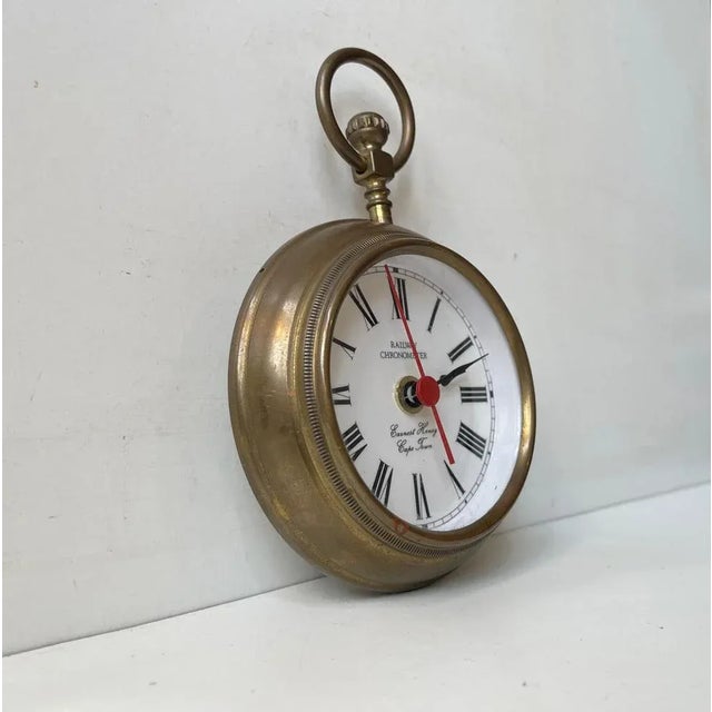 Railway Chronometer Brass Jumbo Wall Clock, 1970s For Sale - Image 10 of 10