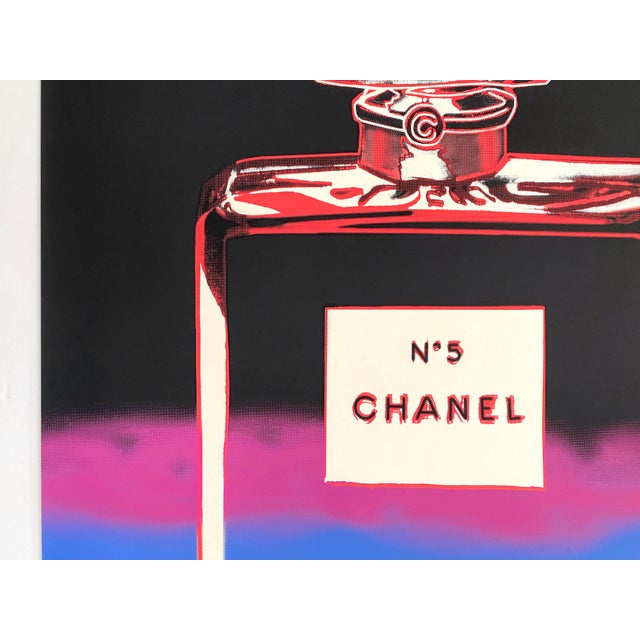 Purple Andy Warhol Vintage 1997 Fine Art Silkscreen Print Large Pop Art Poster " Chanel No. 5 " 1985 For Sale - Image 8 of 13