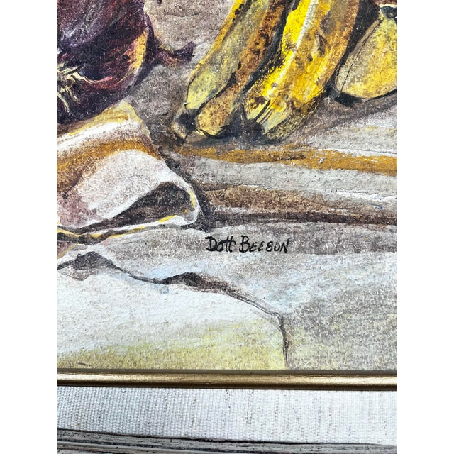 Rustic Vintage Dott Beeson Fruit Still Life Painting For Sale - Image 3 of 12