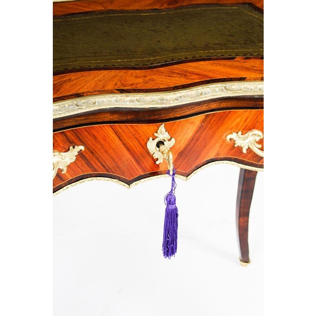 Brown Petite French Ormolu Mounted Bureau Plat Desk, 19th Century For Sale - Image 8 of 18