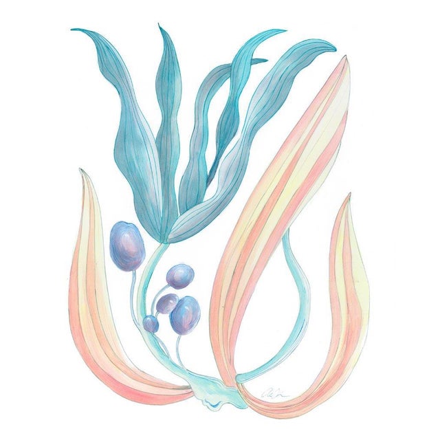 Allison Cosmos "Seaweed Fantasy Series" Contemporary Coastal Coral Reef Acrylic Paintings by Allison Cosmos - Set of 9 For Sale - Image 4 of 11