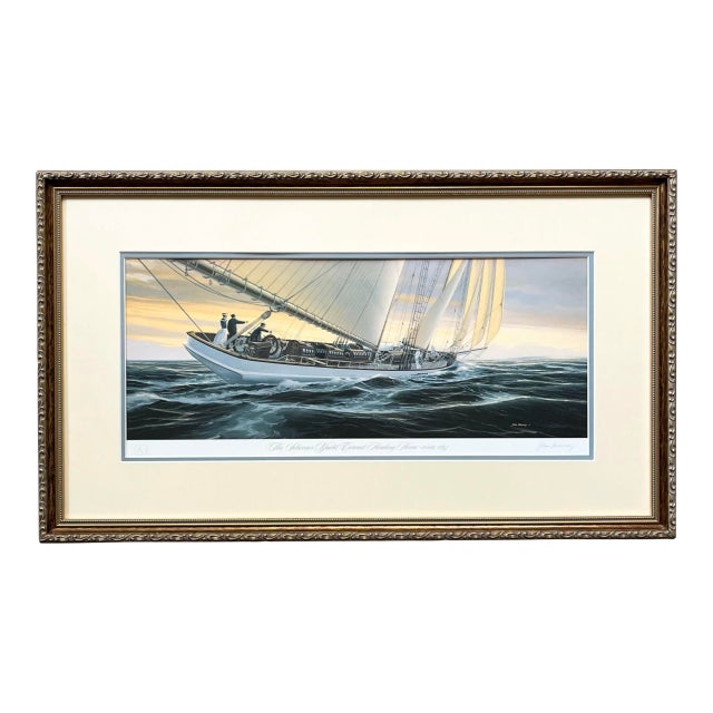 John Mecray “The Schooner Yacht Coronet…” Framed, Matted & Signed Print For Sale