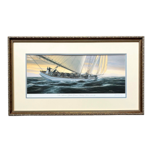 John Mecray “The Schooner Yacht Coronet…” Framed, Matted & Signed Print