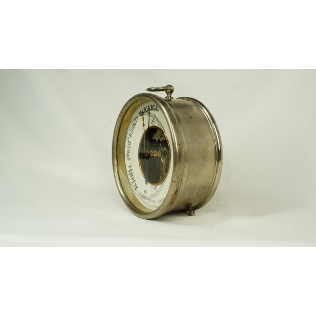 1901-1911 Small Desktop Aneroid Barometer With Open Dial For Sale - Image 4 of 8