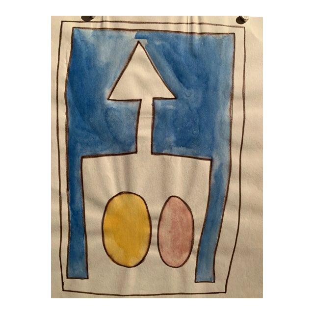 1967 Watercolor Original Painting Brooklyn Museum Artist For Sale