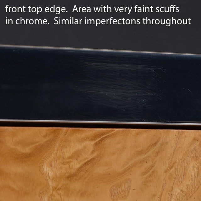 Restored 1970s Pace Collection Burl Wood and Chrome Credenza For Sale - Image 18 of 18