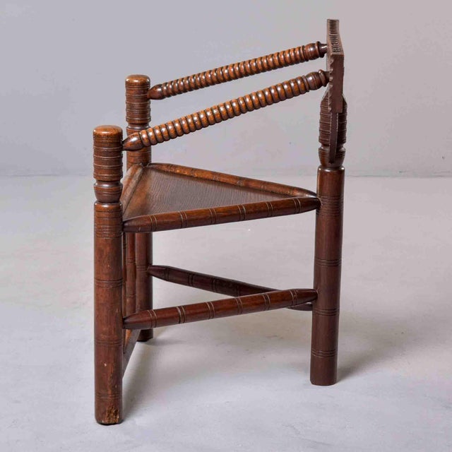 19th Century Welsh or English Folk Art Oak Corner Armchair For Sale - Image 4 of 11