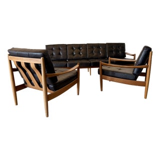 Vintage Danish Living Room Set, 1970s, Set of 3 For Sale