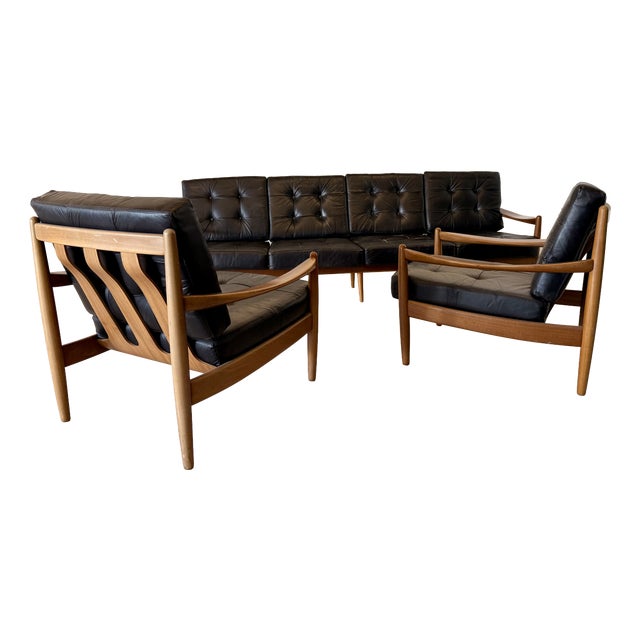 Vintage Danish Living Room Set, 1970s, Set of 3 For Sale