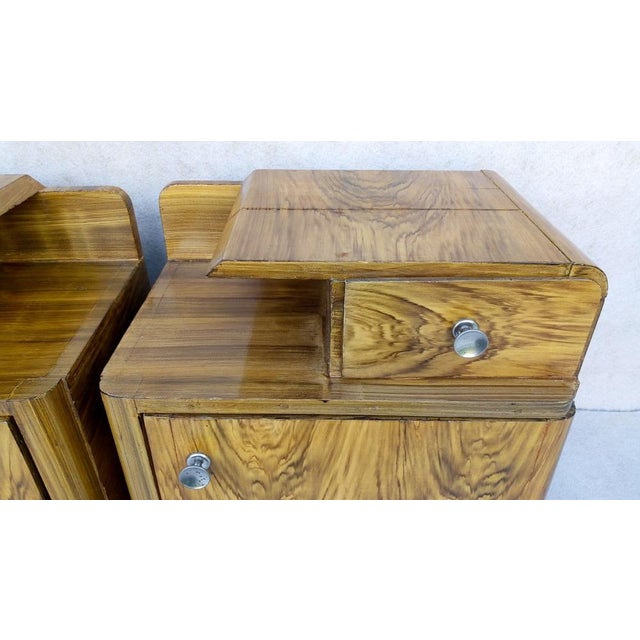 Art Deco Bedside Tables by Jindrich Halabala for Up Závody, 1940s, Set of 2 For Sale - Image 10 of 18