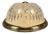 Mid-Century Modern Glass and Brass Flush Mount Light, 1960s For Sale