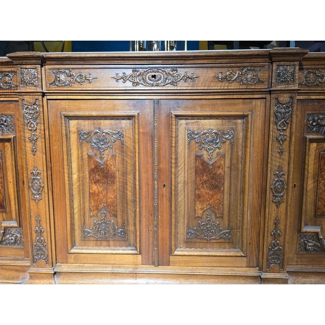 Early 19th Century Large 19th Century French Fruitwood Sideboard with One-Piece Veined Marble Top, 1809 For Sale - Image 5 of 14