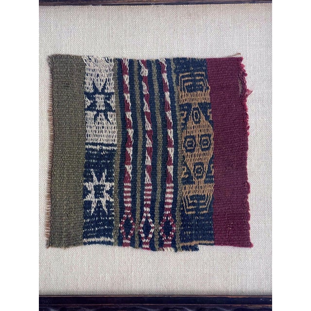 15th Century & Earlier Two Framed Pre-Columbian Textile Fragments Inca Culture Peru For Sale - Image 5 of 15