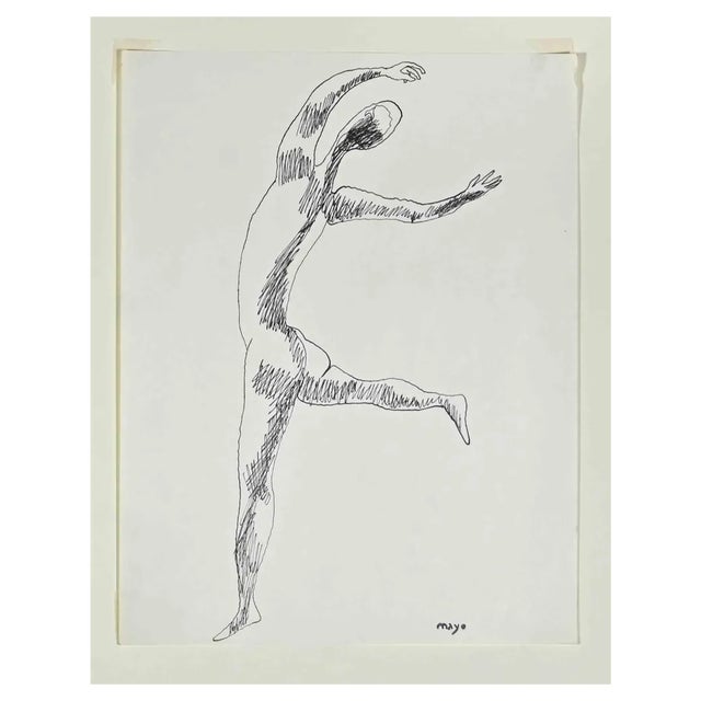 Mayo, Dancing Figure, Original Pen, 1950s For Sale