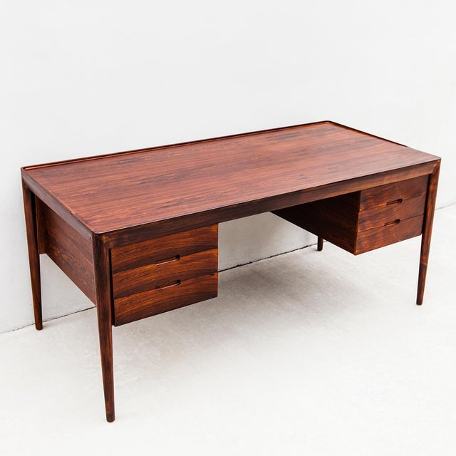 1960s Danish Rosewood Executive Desk Attributed to Erik Riisager-Hansen for Haslev For Sale - Image 11 of 18