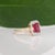 Metal Scarlet & Gray Game Day | 2.2Ct Natural Ruby & Diamond Ring in Solid 14k Gold For Sale - Image 7 of 9