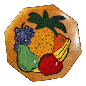 Vintage Anne Marie Davidson Enamel on Copper Fruit Dish Signed