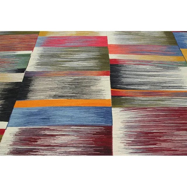 Handwoven Scandinavian Style Persian Kilim Rug 10'4"×13'6" For Sale - Image 4 of 13