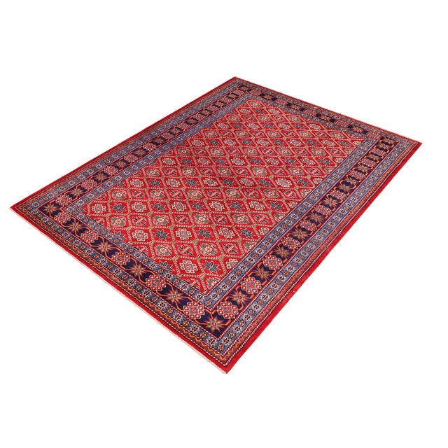 Shabby Chic Rustic Shirwan Blue/Beige Wool Rug - 4'4''x5'11'' For Sale - Image 3 of 10