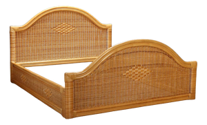 Wicker and Bamboo Bed, 1980s