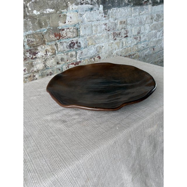 Puebla Round Serving Tray (Chocolate) For Sale - Image 4 of 6