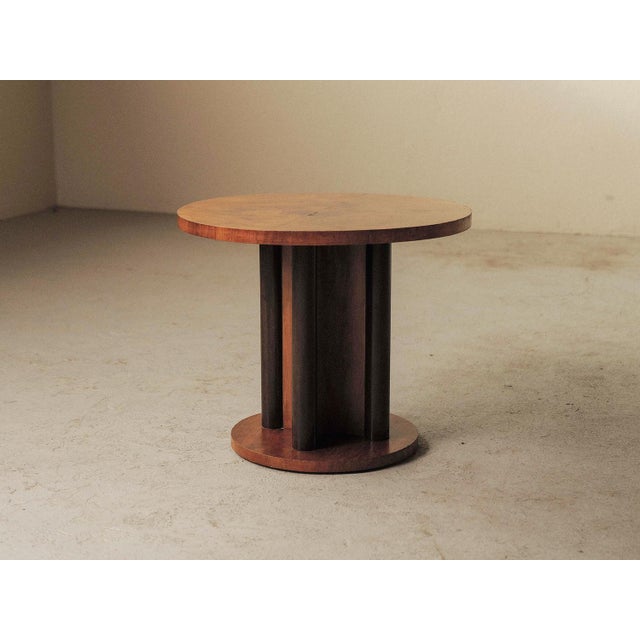 Art Deco Round Pedestal Side Table in Wood, France, 1950 For Sale - Image 12 of 12