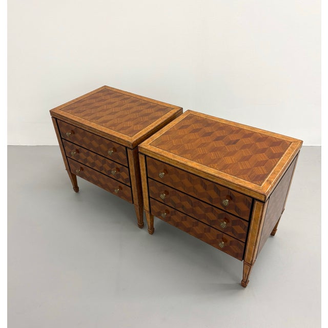 Vintage Maitland-Smith Marquetry Bedside Tables – Pair For Sale In West Palm - Image 6 of 8