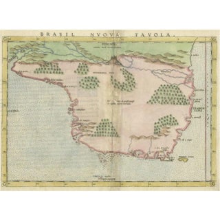 Antique 16th Century Map of Brasil, 1561 For Sale