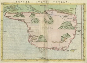 Antique 16th Century Map of Brasil, 1561