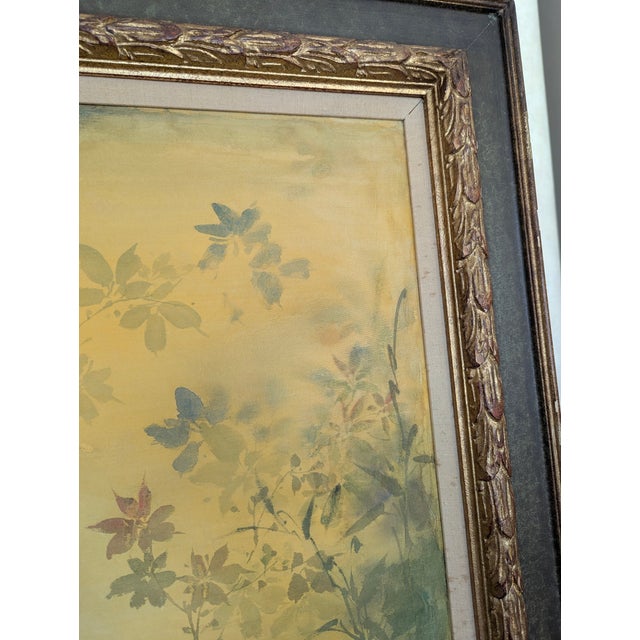 Hawaiian Artist Hiroshi Honda (1910-1970) Original Japanese Kacho-Ga Painting "Bokkotsu on Silk" For Sale - Image 10 of 10