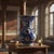 Ceramic Handmade Ceramic Kandil Vase (50cm) Cobalt Blue Calligraphy Triple Handled Form For Sale - Image 7 of 11